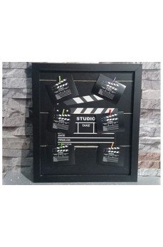 Klaket Tasarımlı İpli ve Mandallı Fotoğraf Çerçevesi Klaket Tasarımlı İpli ve Mandallı Fotoğraf Çerçevesi