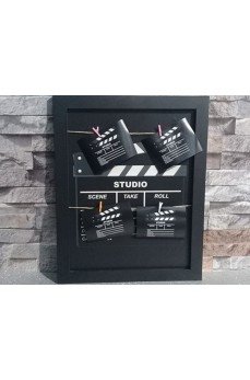 Klaket Tasarımlı İpli ve Mandallı Fotoğraf Çerçevesi No: 2 Klaket Tasarımlı İpli ve Mandallı Fotoğraf Çerçevesi No: 2