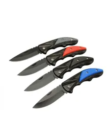 Klipsli 4 lü Set Metal  16 cm Kamp / Outdoor Çakı  - Yarı Otomatik, Kemerlikli, Kutulu