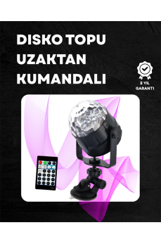 Kompakt Tasarımlı, Döner Renkli LED Disko Topu - Ev ve Profesyonel Kullanım