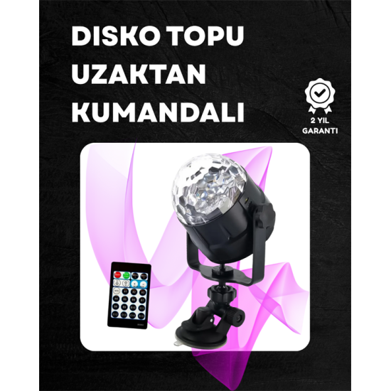 Kompakt Tasarımlı, Döner Renkli LED Disko Topu - Ev ve Profesyonel Kullanım