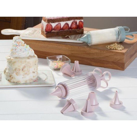 Krema Pompası Seti -Pasta Kek Süsleme Krema Şekillendirme Aparatı Seti Krema Pompası Seti -Pasta Kek Süsleme Krema Şekillendirme Aparatı Seti