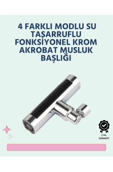 Krom Kaplamalı Çok Fonksiyonlu Musluk Başlığı | Paslanmaz Malzeme