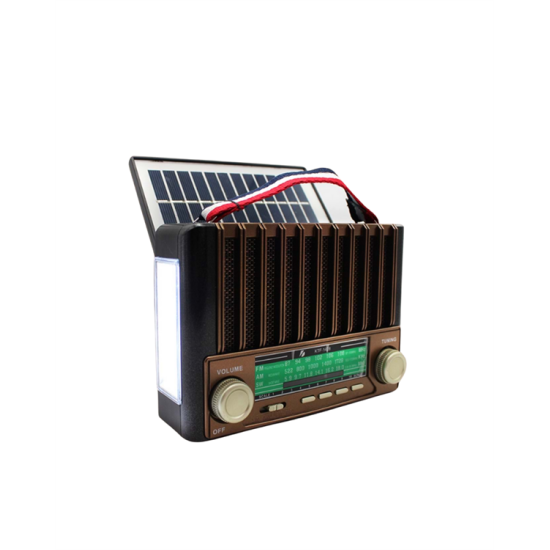 KTF-1428 Solar Enerjiyle Şarj Olabilen Bluetooth Nostalji Hoparlör – Taşınabilir, Güçlü Ses, MP3 Okuyucu