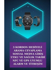 Kulak İçi Kablosuz Bluetooth Kulaklık ve NFC ve GPS Özellikli Akıllı Saat Alarm ve Titreşim