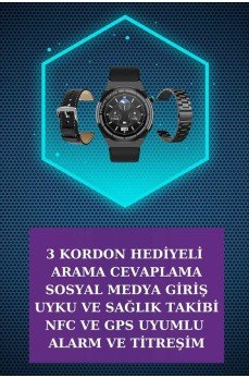 Kulak İçi Kablosuz Bluetooth Kulaklık ve NFC ve GPS Özellikli Akıllı Saat Alarm ve Titreşim