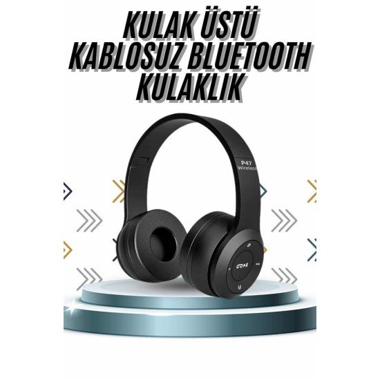 Kulak Üstü Bluetooth Kulaklık Yüksek Ses Kaliteli Ayarlanabilir