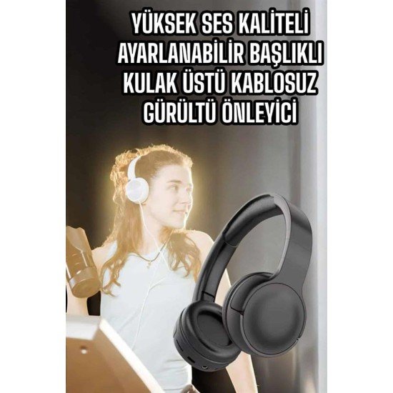 Kulak Üstü Kablosuz Bluetooth Kulaklık Gürültü Önleyici Uzun Şarj Süreli Kulak Üstü Kablosuz Bluetooth Kulaklık Gürültü Önleyici Uzun Şarj Süreli