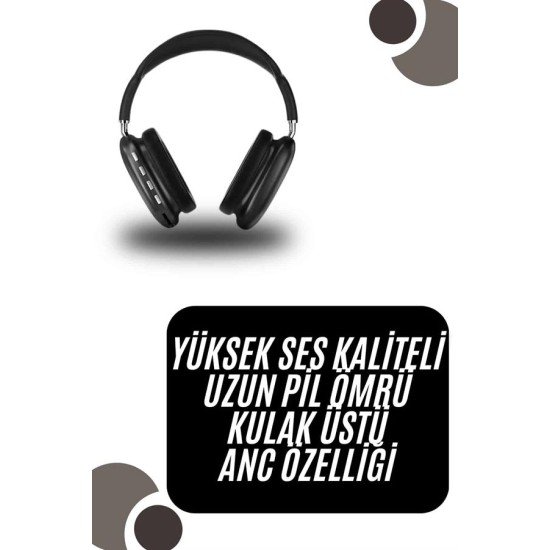 Kulak Üstü Kablosuz Bluetooth Kulaklık Yumuşak Süngerli SD Kart Girişli