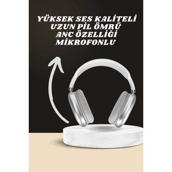 Kulak Üstü P9 Kablosuz Bluetooth Kulaklık ve 7 Kordonlu Akıllı Saat