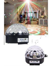 Küre Disko Topu Müzik Çalar Renkli Lazer Işıklı Bluetooth Disko Parti Işığı Kumandalı