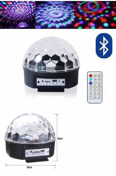Küre Disko Topu Müzik Çalar Renkli Lazer Işıklı Bluetooth Disko Parti Işığı Kumandalı