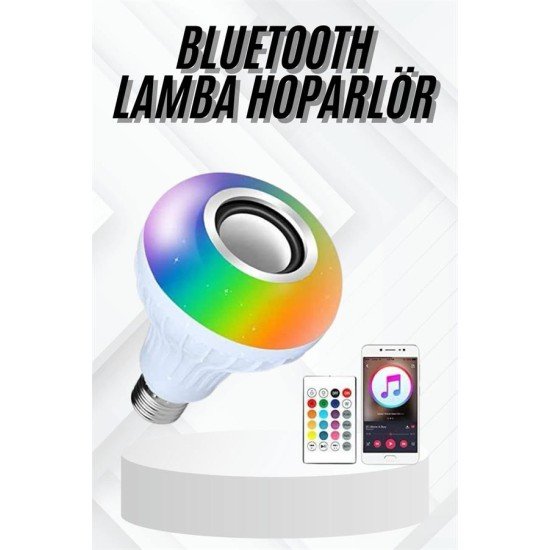 Lamba Hoparlör Ampül Görünümlü Renk Değiştirebilen Android ve İOS Uyumlu