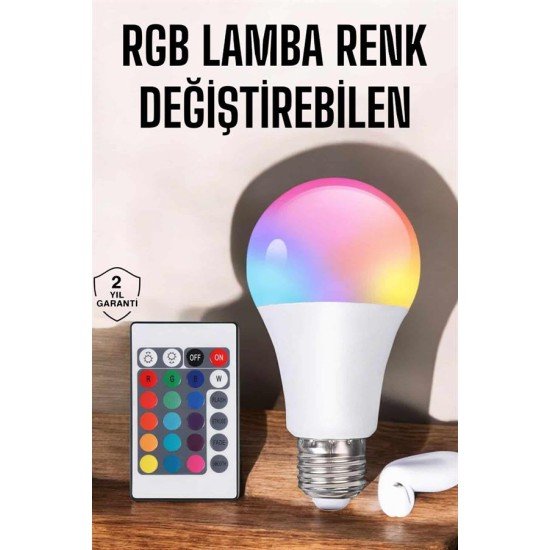 Led Ampul Enerji Dostu RGB Işıklı 100W Led Işık