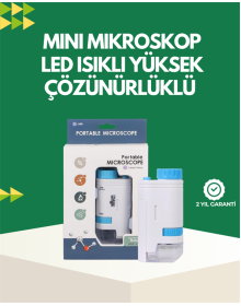 LED Aydınlatmalı 80–200 Kat Büyütmeli Cep Mikroskop