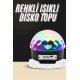 Led Işık Disko Topu Bluetooth Hoparlörlü USB Müzik Çalar Kumandalı