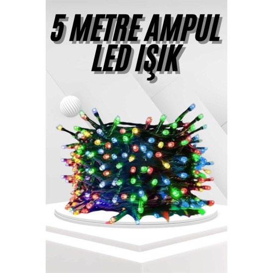 Ledli Fişli Led Dekor Lambası 5M RGB Yılbaşı Ağacı Işığı Ledli Fişli Led Dekor Lambası 5M RGB Yılbaşı Ağacı Işığı