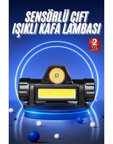 Ledli Şarjlı Kafa Lambası LED Şarjlı Su Geçirmez Kafa Feneri