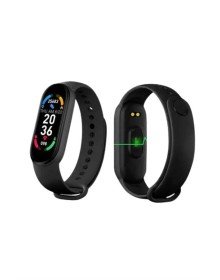 M6 Akıllı Bileklik Siyah Adımsayar Spor Takibi Android ve İOS Uyumlu