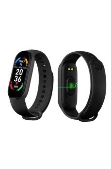 M6 Akıllı Bileklik Siyah Adımsayar Spor Takibi Android ve İOS Uyumlu