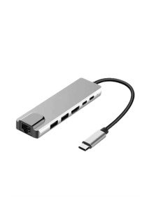 Macbook Pro/air Uyumlu USB Type-C 8 In 1 Hub Dönüştürücü Çevirici Çoklayıcı USB Hdmı Micro Sd 8 Girişli
