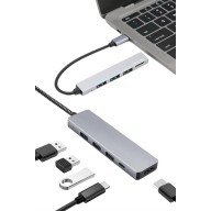 Macbook Pro/air Uyumlu USB Type-C 8 In 1 Hub Dönüştürücü Çevirici Çoklayıcı USB Hdmı Micro Sd 8 Girişli Macbook Pro/air Uyumlu USB Type-C 8 In 1 Hub Dönüştürücü Çevirici Çoklayıcı USB Hdmı Micro Sd 8 Girişli