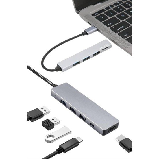 Macbook Pro/air Uyumlu USB Type-C 8 In 1 Hub Dönüştürücü Çevirici Çoklayıcı USB Hdmı Micro Sd 8 Girişli Macbook Pro/air Uyumlu USB Type-C 8 In 1 Hub Dönüştürücü Çevirici Çoklayıcı USB Hdmı Micro Sd 8 Girişli