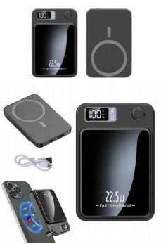 Magsafe Powerbank 10.000 mAh 22.5 Watt Hızlı Şarj Göstergeli Kablosuz Taşınabilir Şarj