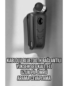 Makaralı Bluetooth Kulaklık Kulak İçi Android iOS Uyumlu Titreşimli