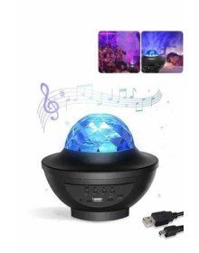 Masa ve Gece Lambası Renkli Projektör Işıklı Disko Topu Bluetooth Hoparlör