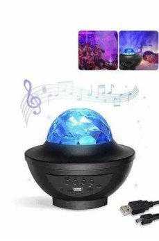 Masa ve Gece Lambası Renkli Projektör Işıklı Disko Topu Bluetooth Hoparlör