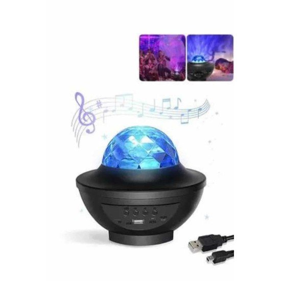 Masa ve Gece Lambası Renkli Projektör Işıklı Disko Topu Bluetooth Hoparlör