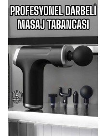 Masaj Tabancası 4 Başlıklı Kas ve Vücut Ağrıları İçin Şarjlı Darbeli