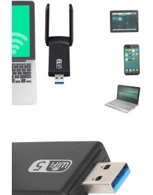 Mbps Wifi Alıcı Kablosuz Wifi Adaptörü Çift Band Çift Antenli