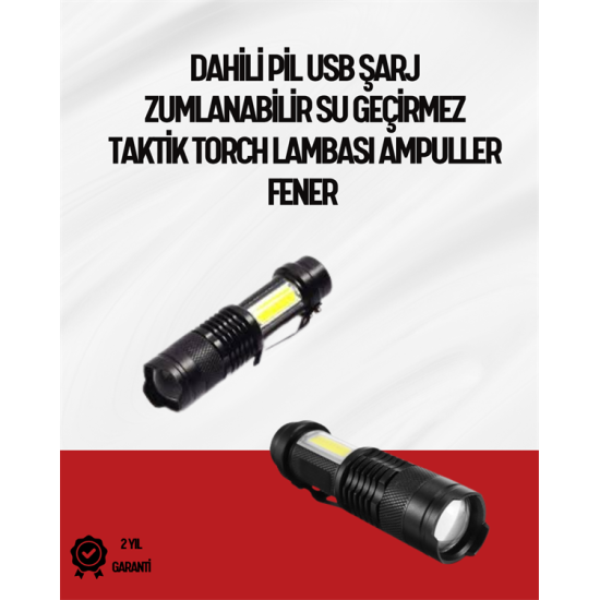 Mini Boy LED El Feneri - 2000 Lümen, Su Geçirmez Tasarım