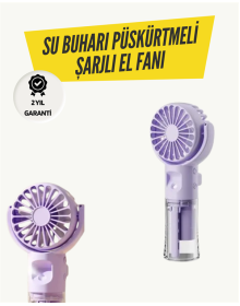 Mini Masaüstü ve El Tipi Buğu Fanı – Su Depolu, Şarj Edilebilir, Nemlendirici Özellikli