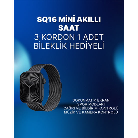 Mini Series 10 Akıllı Saat | 3 Kordon + Bileklik Hediyeli, Tüm Telefonlarla Uyumlu Mini Series 10 Akıllı Saat | 3 Kordon + Bileklik Hediyeli, Tüm Telefonlarla Uyumlu