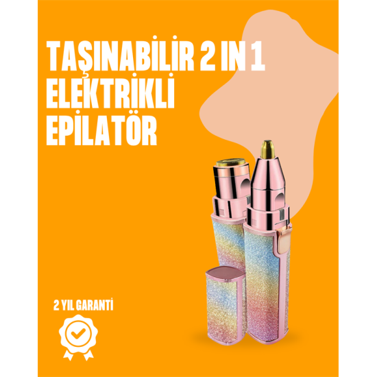 Mini USB Şarjlı Elektrikli Epilatör – Kaş ve Yüz Tüy Temizliği İçin 2'si 1 Arada