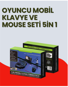 Mobil Uyumlu Klavye Mouse Seti – PUBG ve FPS Oyunları İçin 5'i 1 Arada Oyun Kiti