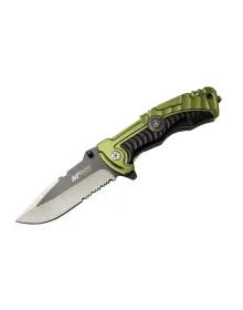 Mtech 4-12-1 Haki Kurtarma / Kamp Çakısı 21cm- Yarı Otomatik, Testere Detaylı, Cam Kırma Aparatlı, Kemerlikli