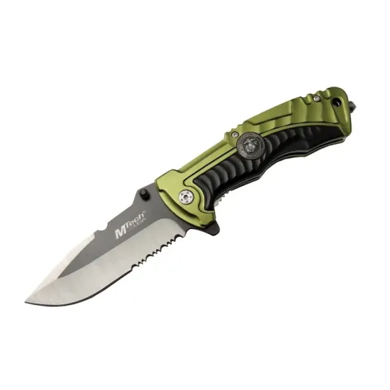 Mtech 4-12-1 Haki Kurtarma / Kamp Çakısı 21cm- Yarı Otomatik, Testere Detaylı, Cam Kırma Aparatlı, Kemerlikli Mtech 4-12-1 Haki Kurtarma / Kamp Çakısı 21cm- Yarı Otomatik, Testere Detaylı, Cam Kırma Aparatlı, Kemerlikli