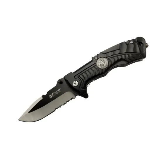 Mtech 4-12-2 Siyah Kurtarma / Kamp Çakısı 21cm- Yarı Otomatik, Testere Detaylı, Cam Kırma Aparatlı, Kemerlikli Mtech 4-12-2 Siyah Kurtarma / Kamp Çakısı 21cm- Yarı Otomatik, Testere Detaylı, Cam Kırma Aparatlı, Kemerlikli