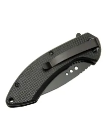 Mtech 4215 Kırmızı Kamp Çakı 20cm- Yarı Otomatik, Kemerlikli, Oluklu