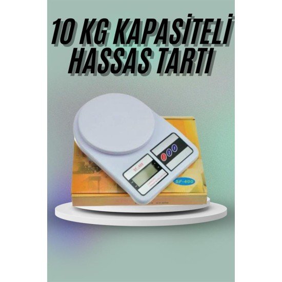 Mutfak Tartısı Dijital Göstergeli Hassas Tartı 10 Kg Kapasiteli