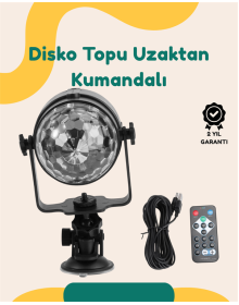 Müzik Ritmine Uyumlu 7 Modlu Renkli Disko Topu Işığı