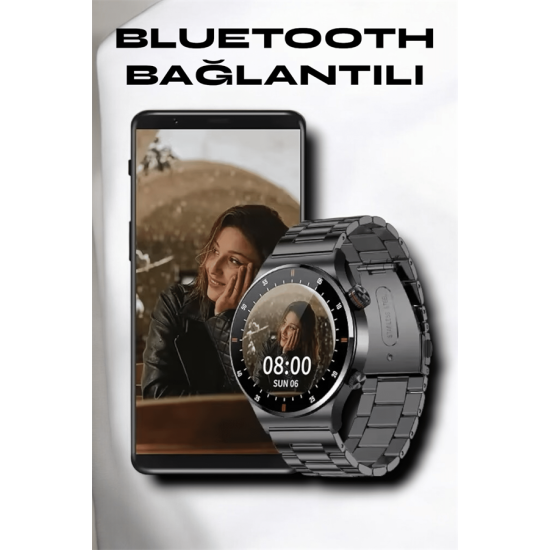 NFC ve Kablosuz Şarjlı Akıllı Saat EKG, Nabız & Spor Modları ile iOS ve Android Uyumlu