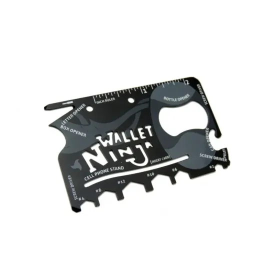 Ninja Wallet Survival Acil Durum Kiti / Kartı - 18 in 1 Ninja Wallet Survival Acil Durum Kiti / Kartı - 18 in 1