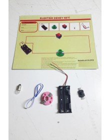 Okul Deney Seti - Elektrik Seti Ampul - Pil Yatağı - Duy -Düğme Seti