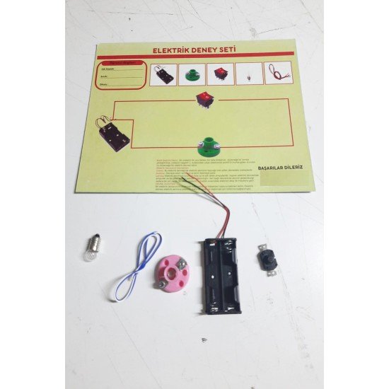Okul Deney Seti - Elektrik Seti Ampul - Pil Yatağı - Duy -Düğme Seti Okul Deney Seti - Elektrik Seti Ampul - Pil Yatağı - Duy -Düğme Seti