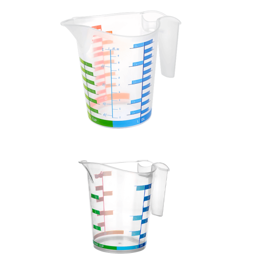 Ölçü Kabı Dereceli Renkli 1000 ML + 500 ML Set